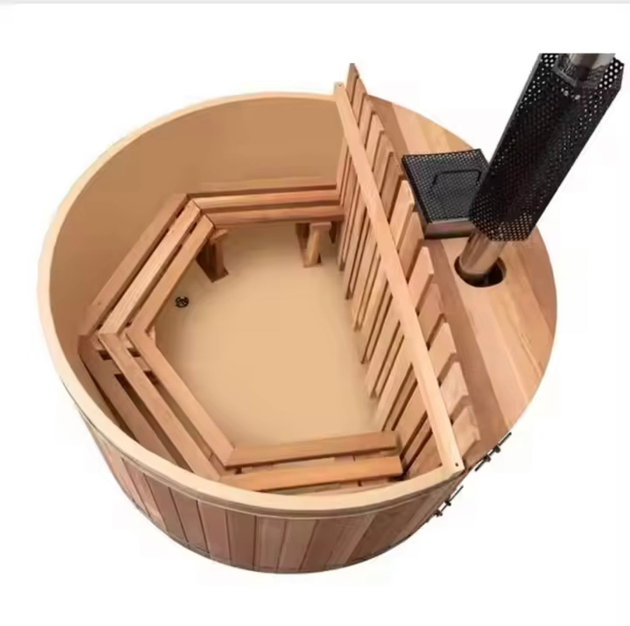 6 Person Outdoor Wood Fired Hot Tub